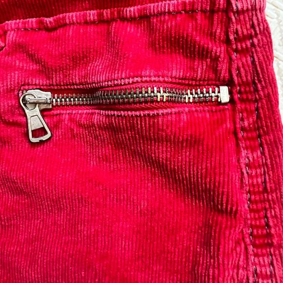 Miss Sixty Red Mini Skirt Y2K Low Rise Stretch Corduroy Micro Skirt 2000s - Picture 5 of 6